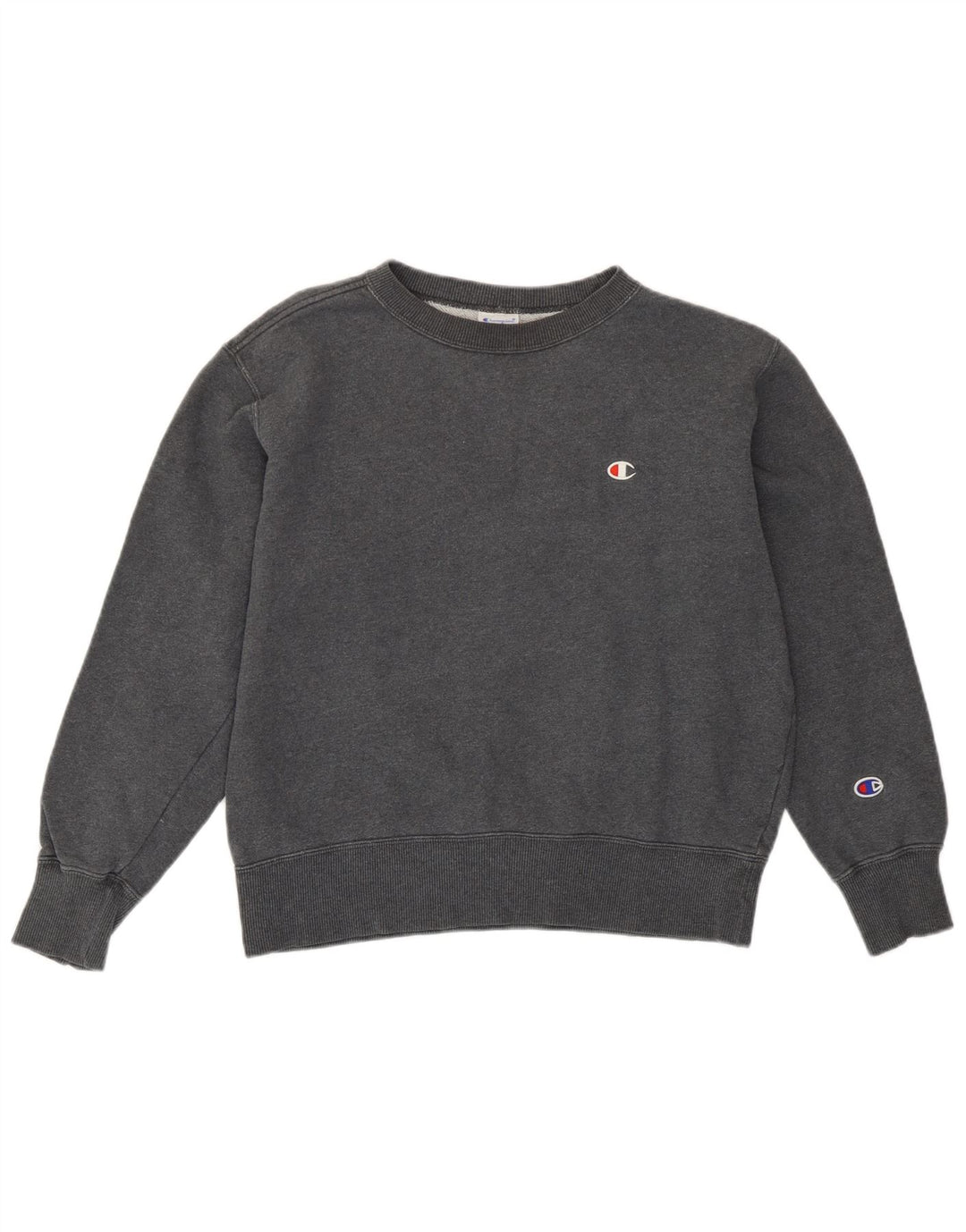 Champion Womens Oversized Sweatshirt Jumper UK 10 Small Grey Bomuld