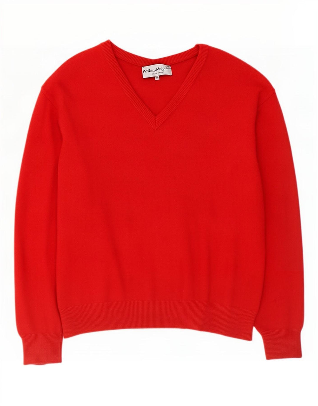 Vintage Dame V-hals sweater IT 50 XL Rød