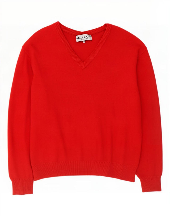 Vintage Dame V-hals sweater IT 50 XL Rød