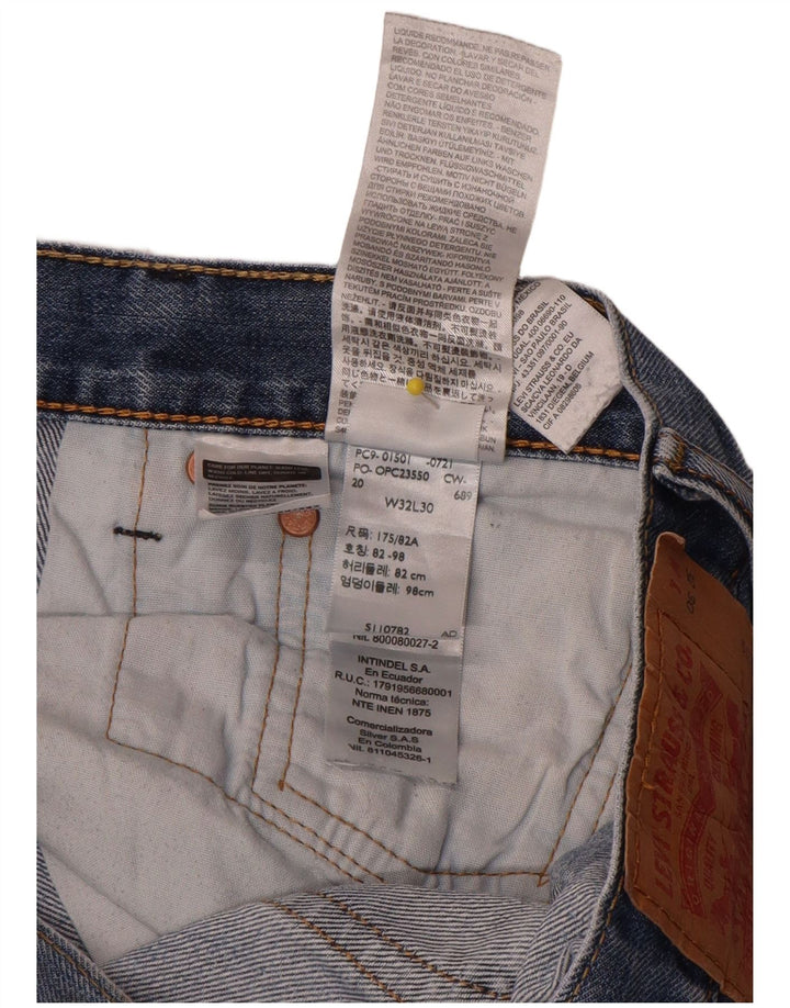 Levi's Herre 501 lige jeans W32 L32 blå bomuld