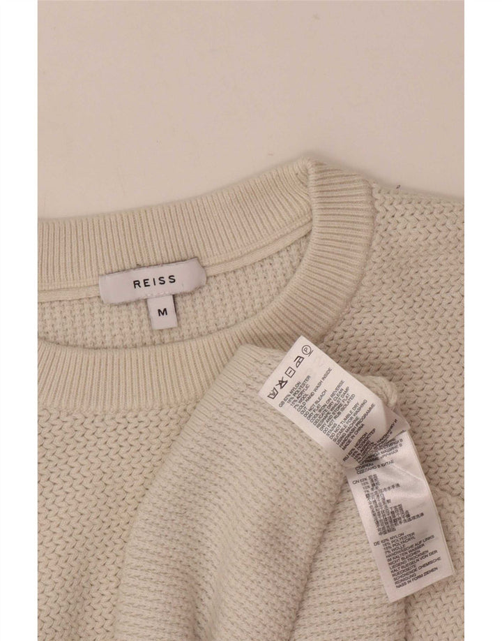 Reiss Herre Crew Neck Jumper Sweater Medium Beige Nylon