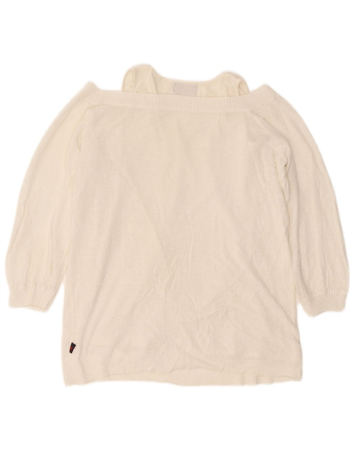 Kappa Dame Boat Neck Jumper Sweater UK 18 XL Hvid