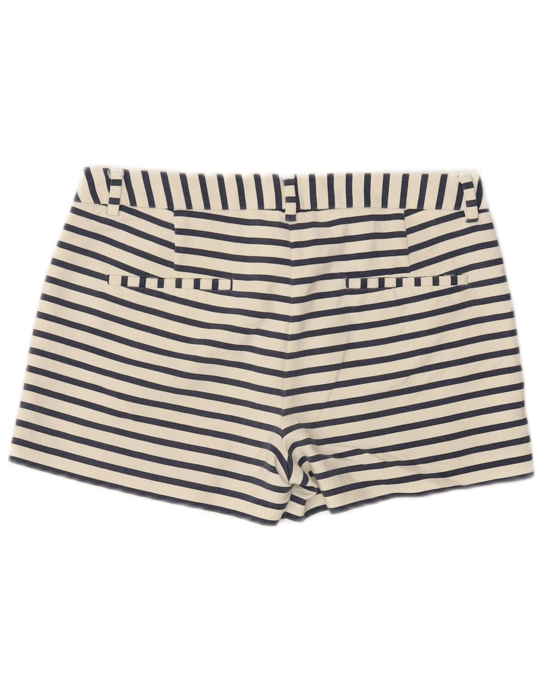 Zara Chino Shorts til kvinder Small W26 Hvidstribet bomuld