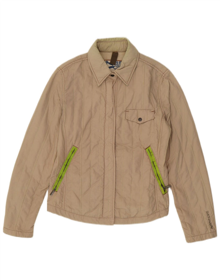Murphy & Nye Womens Bomber Jacket UK 12 Medium Beige Polyamid