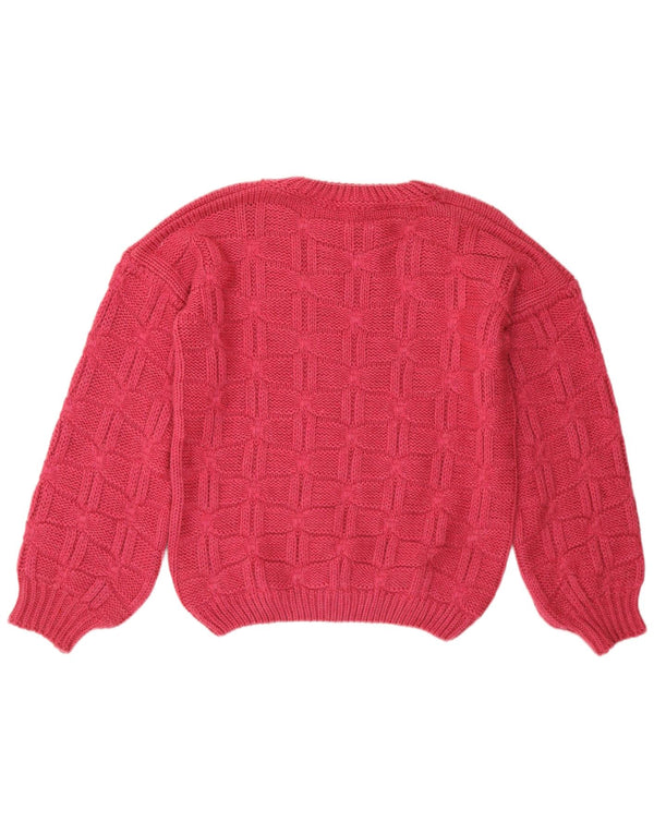 Vintage dame sweater med rund hals DK 14 Large Pink