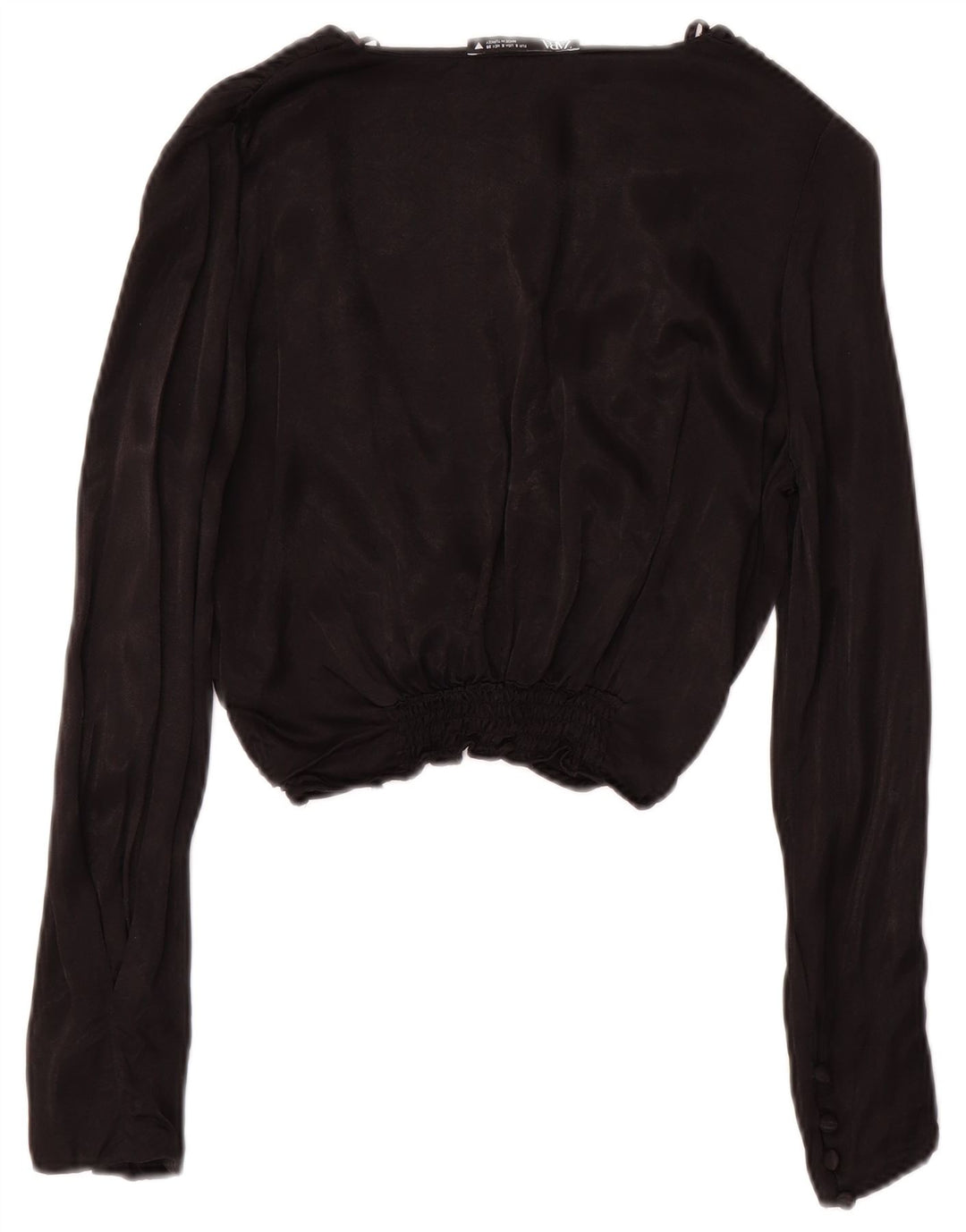 Zara Langærmet Crop Top UK 10 Small Black