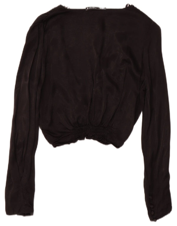 Zara Langærmet Crop Top UK 10 Small Black