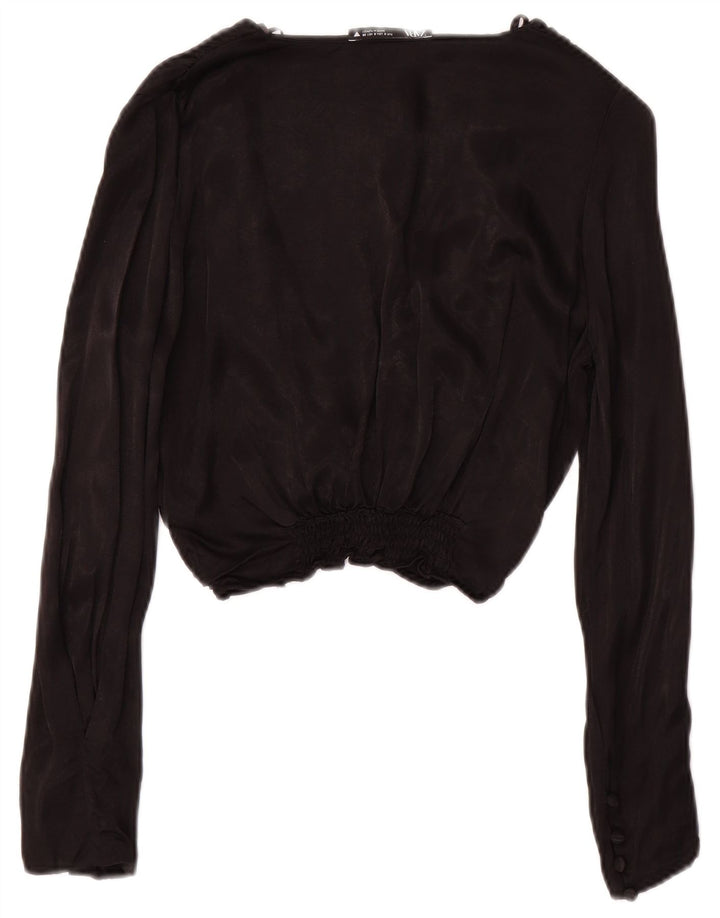 Zara Langærmet Crop Top UK 10 Small Black