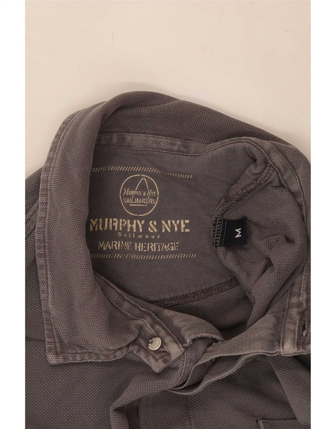 Murphy & Nye Herre Sailmakers Langærmet Loose Fit Polo Shirt Medium Grey