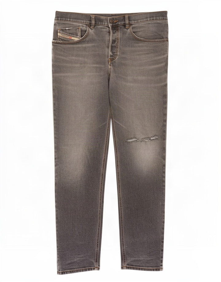 Diesel Herre Distressed Slim Jeans W32 L28 Grå Bomuld