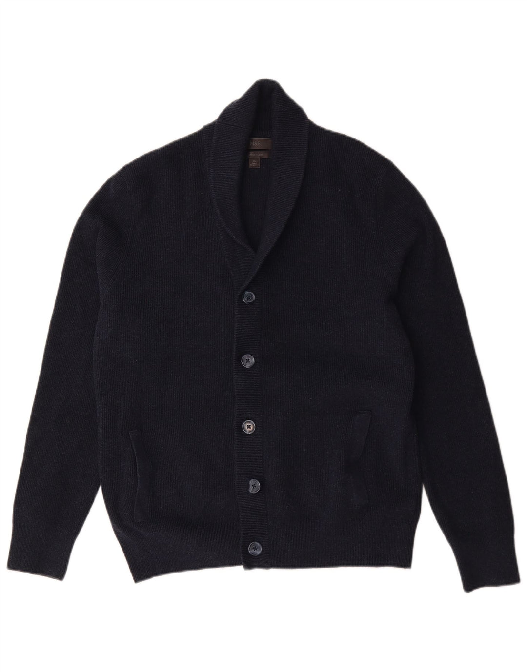 Marks & Spencer herre cardigan sweater XL marineblå bomuld