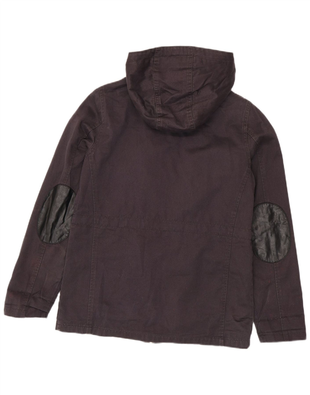 Topshop Dame Hooded Utility Jacket UK 10 Small Black Bomuld