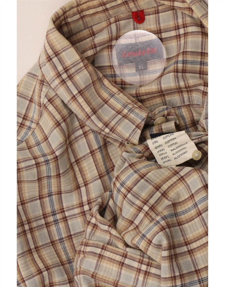 Invicta herreskjorte XL Beige ternet bomuld