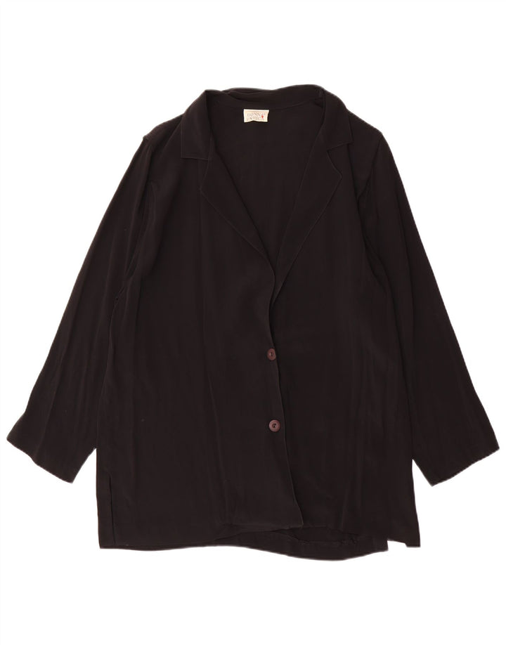 Donna Enrica Dame 2 Button Blazer Jacket UK 16 Large Black
