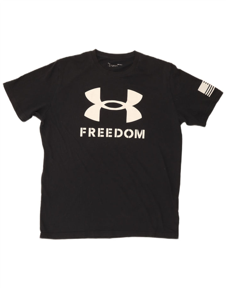 Under Armour Herre grafisk T-shirt Top Stor sort bomuld