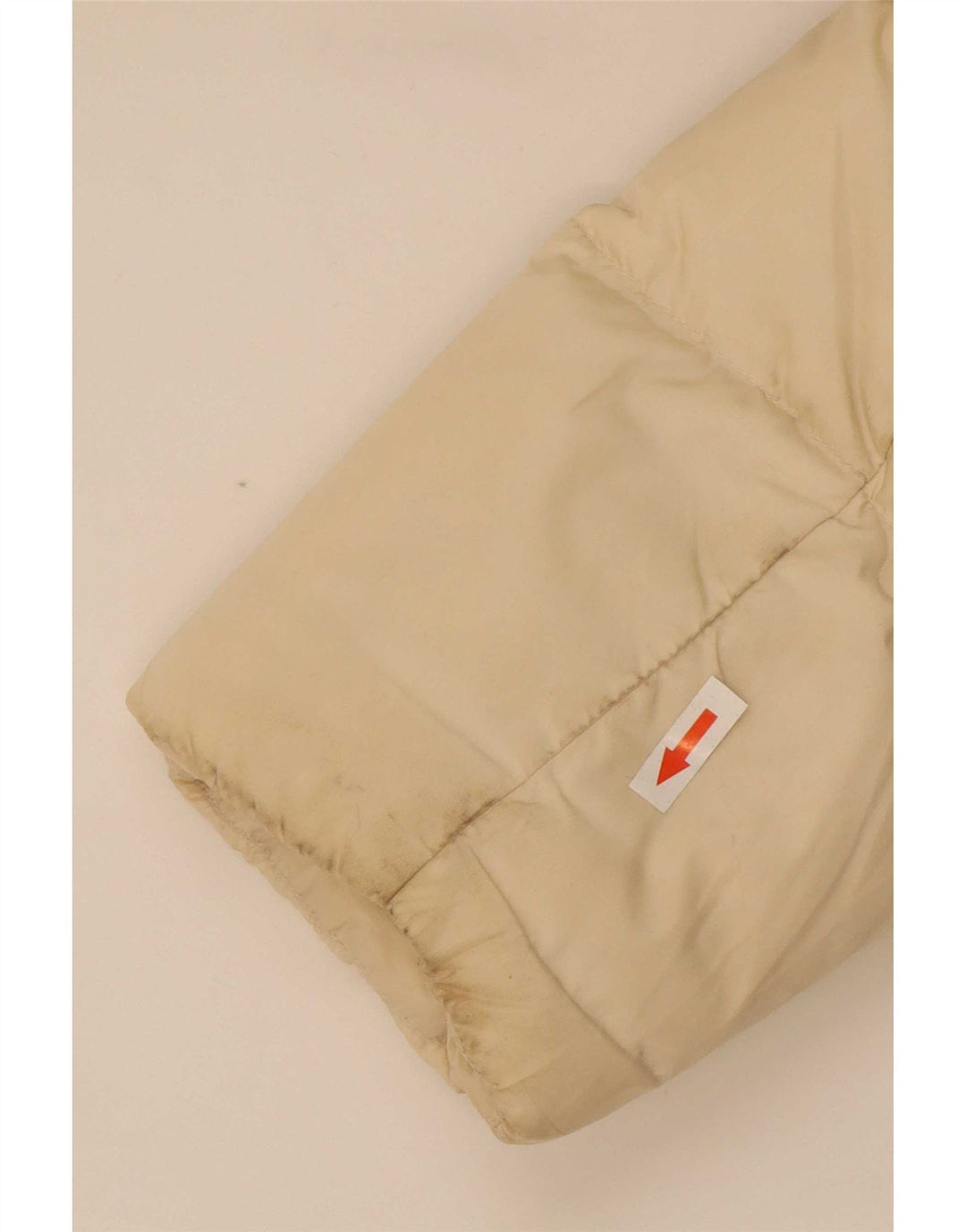 Zara Dame Hætte Oversized Polstret Frakke UK 6 XS Beige Polyester