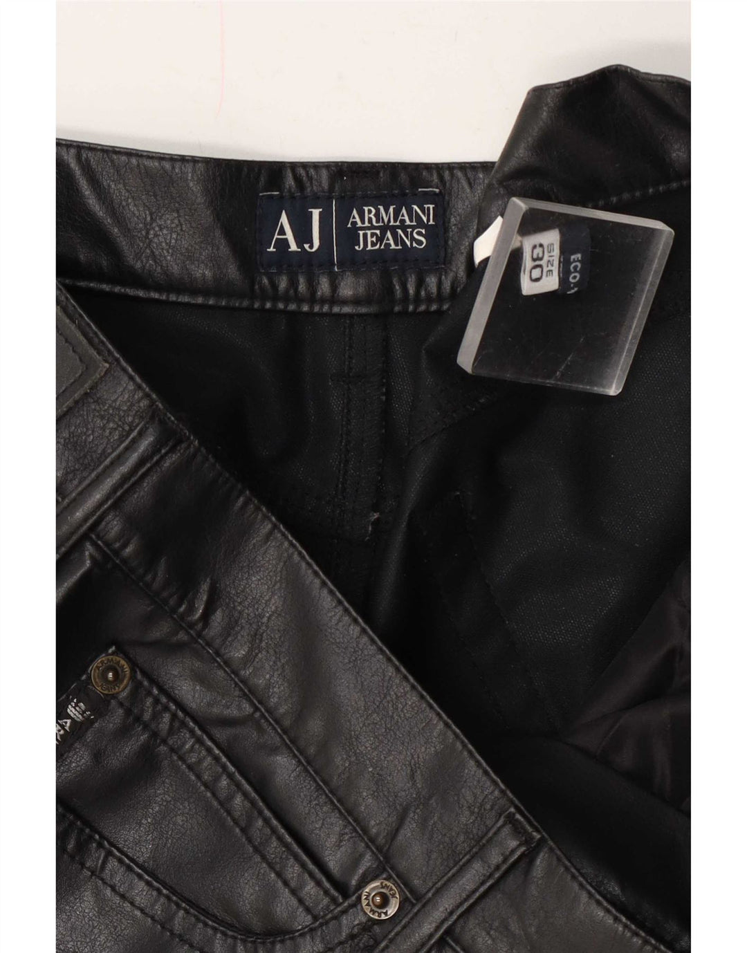 Armani Dame Læderbukser W30 L35 Sort