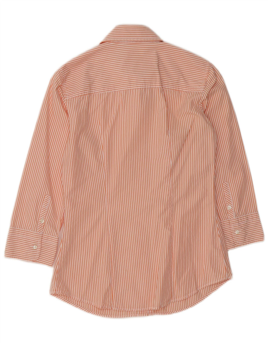 J. CREW skjorte med 3/4 ærmer til kvinder UK 12 medium orange nålestribet bomuld