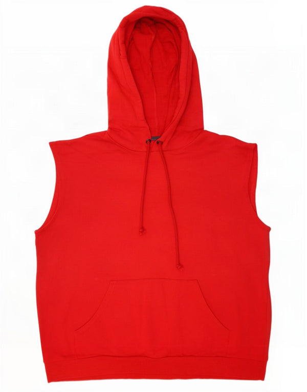 Zara Herre Ærmeløs Loose Fit Hoodie Jumper Lille Rød