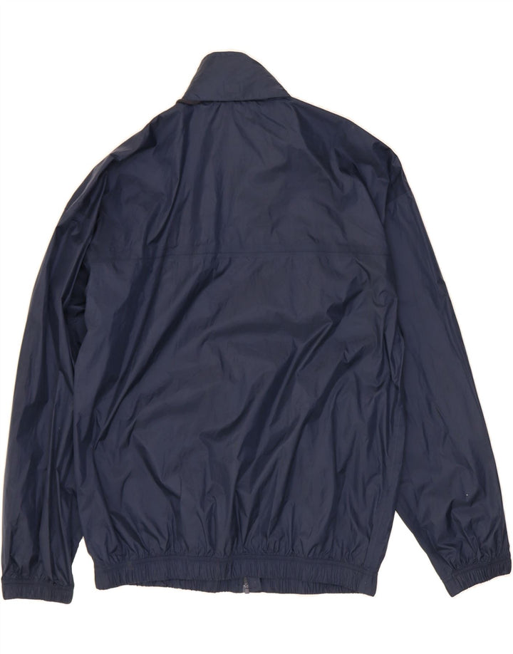 ADIDAS Mens Hooded Rain Jacket UK 38 Medium Navy Blue Vintage Adidas and Second-Hand Adidas from Messina Hembry 