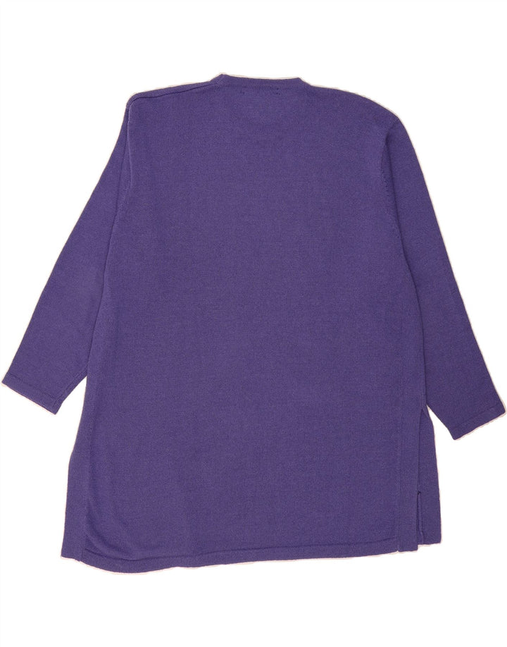 JAQUES VERT Womens Plus Size Crew Neck Jumper Sweater UK 14 Medium Purple Vintage Jaques Vert and Second-Hand Jaques Vert from Messina Hembry 