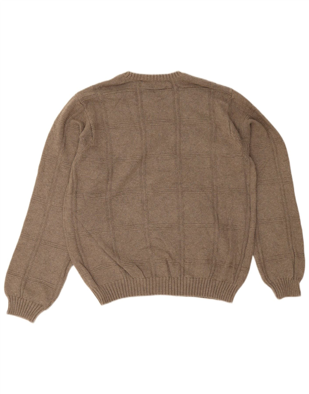 Izod Herre Crew Neck Jumper Sweater Stor Beige Bomuld