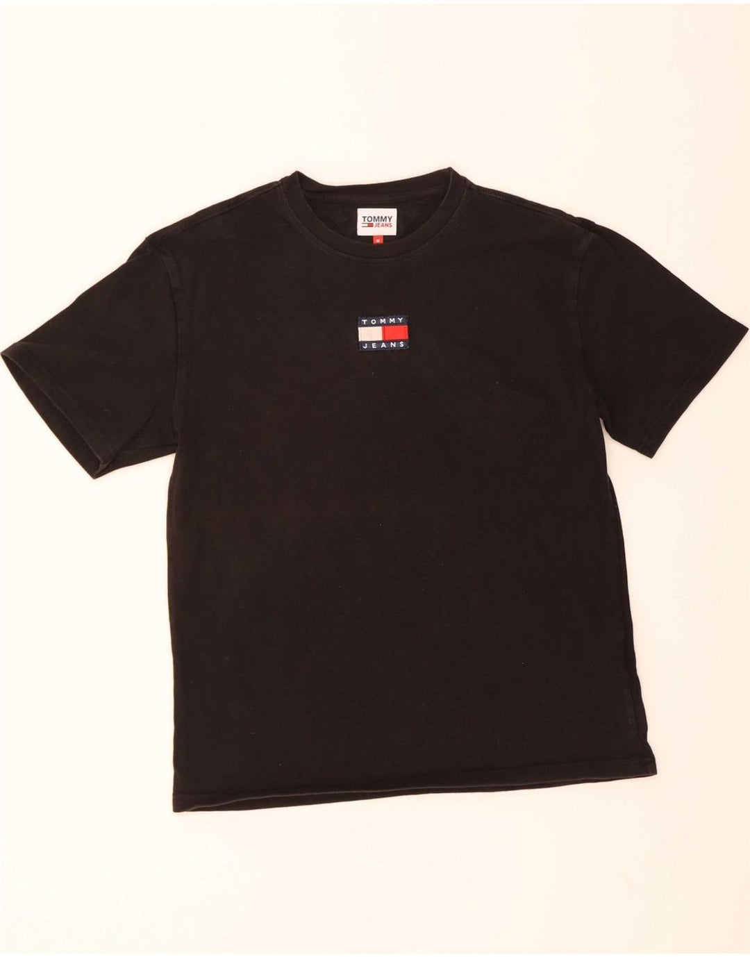 TOMMY HILFIGER Mens T-Shirt Top Medium Black Cotton