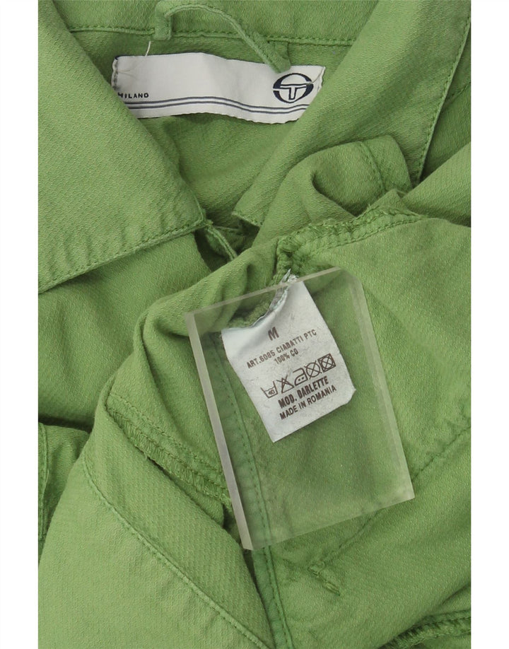 Sergio Tacchini Dame Milano Crop Utility Jacket UK 12 Medium Green Cotton