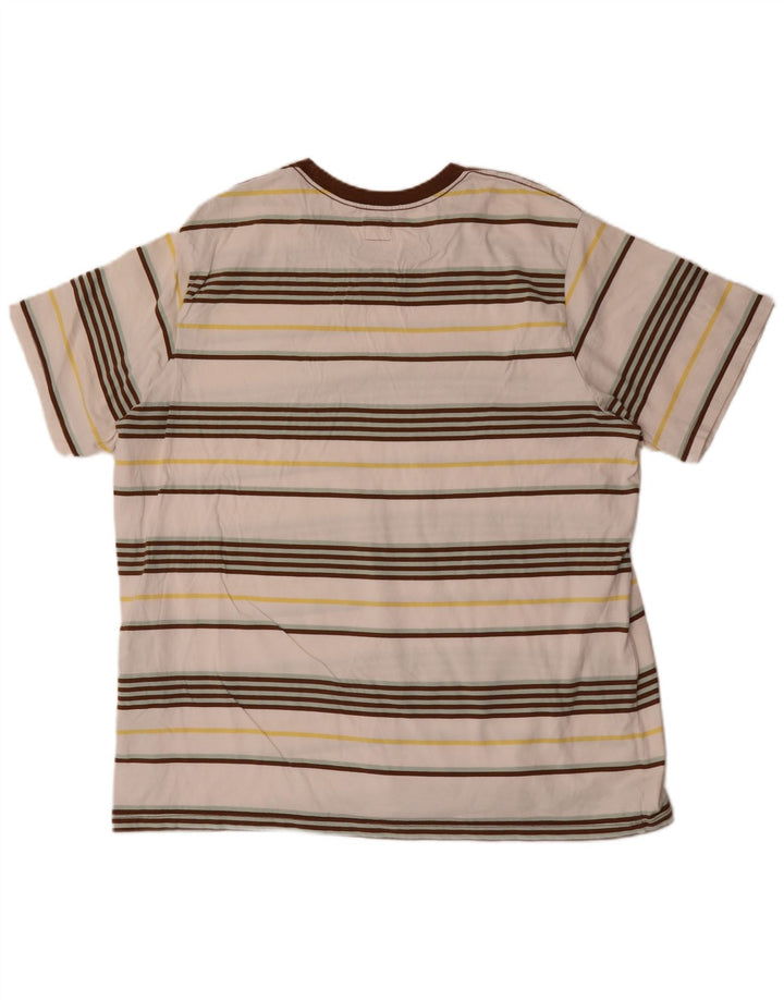 Levi's Herre T-Shirt Top 2XL Off White Stribet bomuld