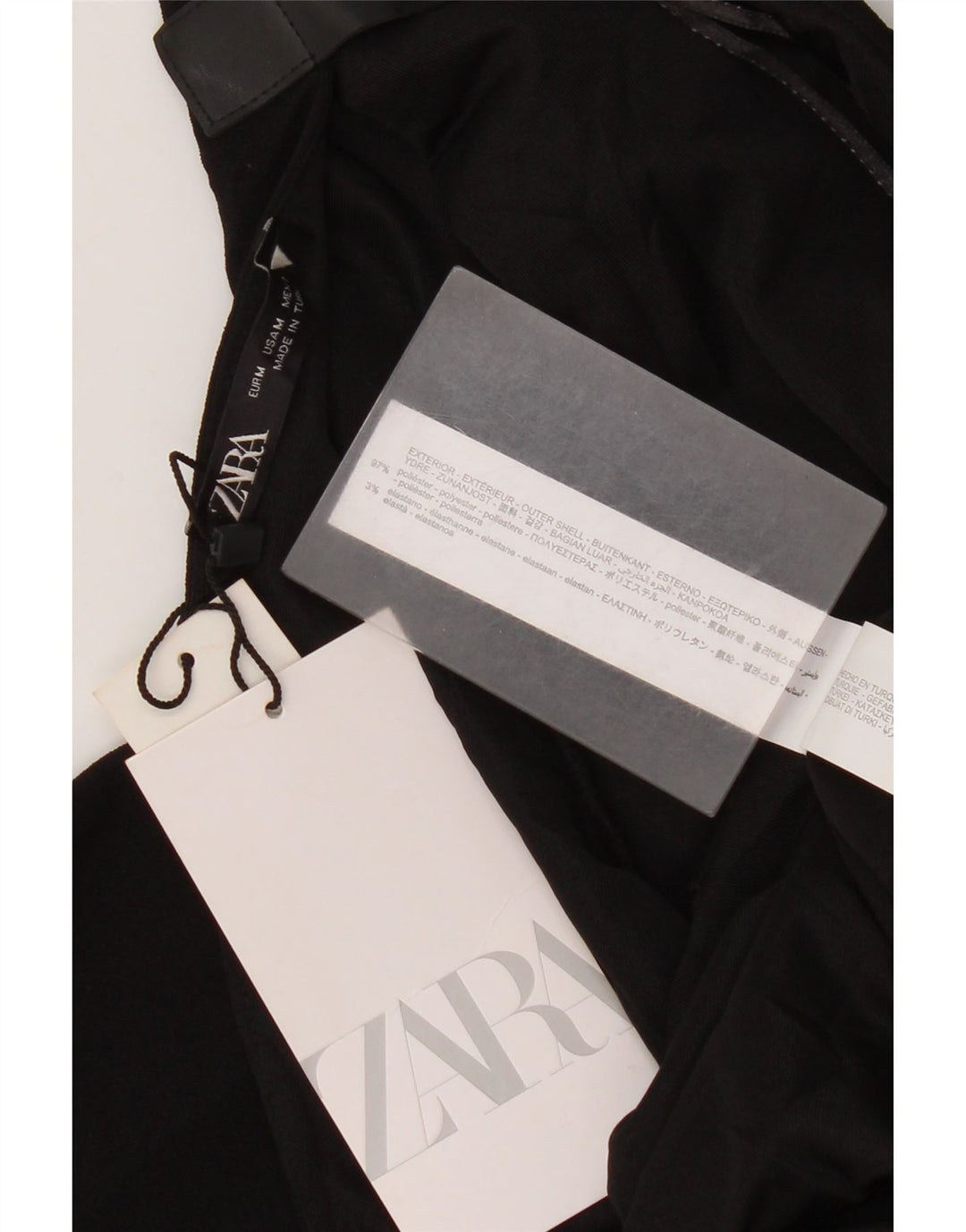 Zara Dame Langærmet Skede Kjole UK 12 Medium Sort Polyester