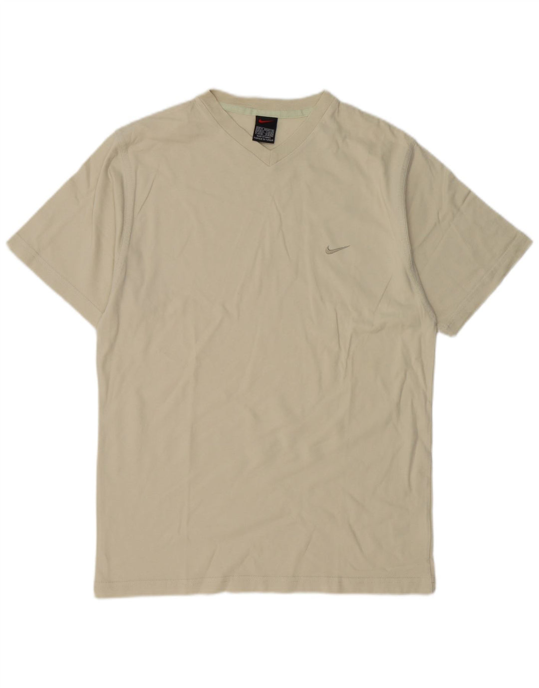 Nike Herre T-Shirt Top UK 39/41 Medium Beige Bomuld