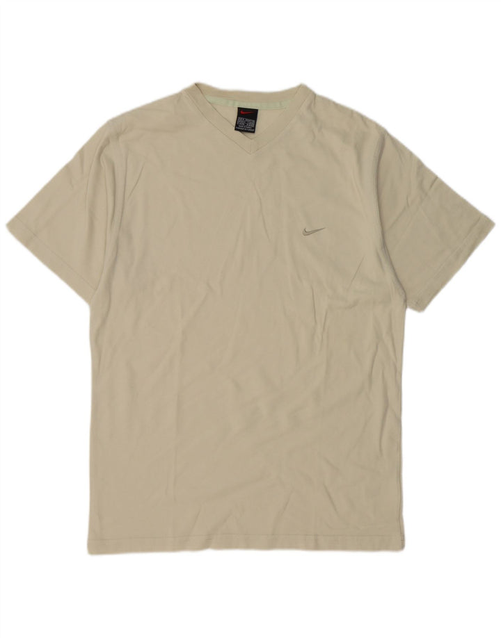 Nike Herre T-Shirt Top UK 39/41 Medium Beige Bomuld