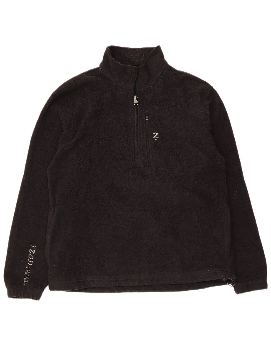 Izod Herre grafisk lynlås hals Fleece Jumper Medium Sort Polyester