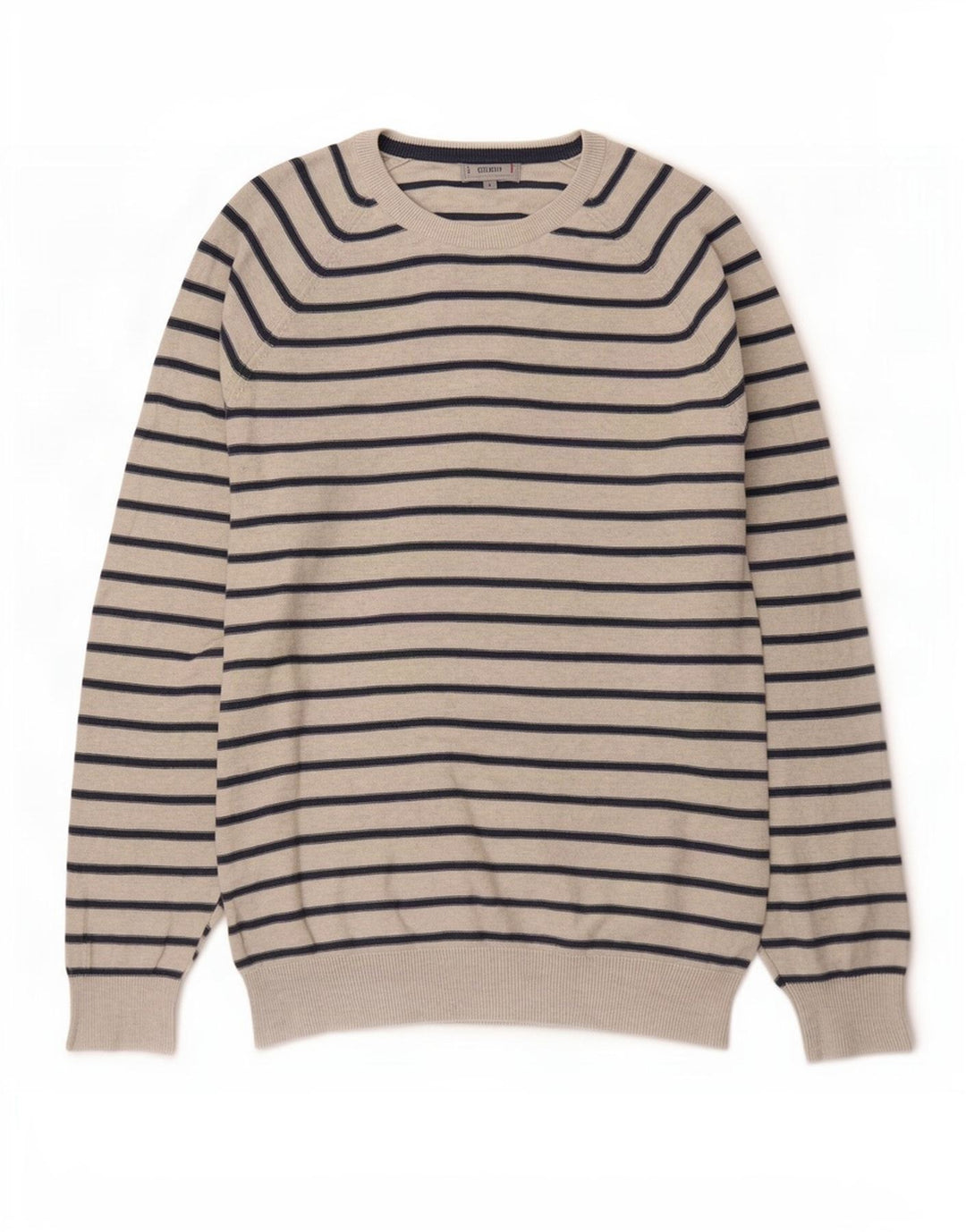 Marks & Spencer Herre Boat Neck Jumper Sweater Stor Grå Stribet