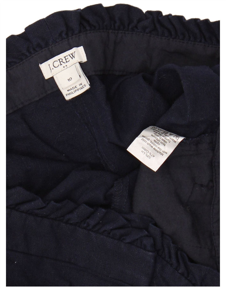 J. CREW Kvinder Chino Shorts med høj talje US 10 Large W30 Navy Blue Linen