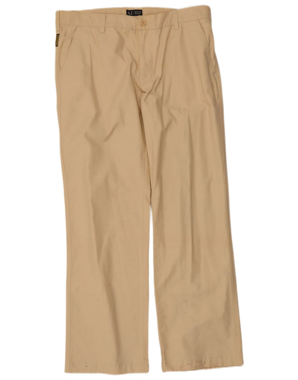 Armani Lige Chinobukser til mænd W36 L32 Beige Bomuld