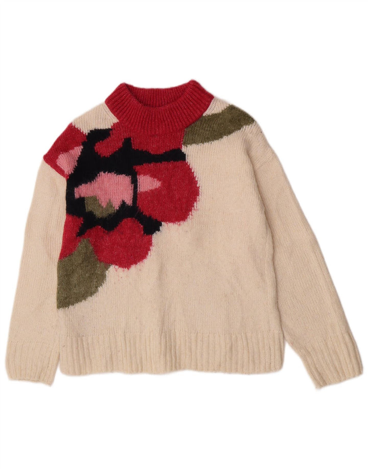 Marks & Spencer Dame Turtle Neck Jumper Sweater UK 10 Small Off White