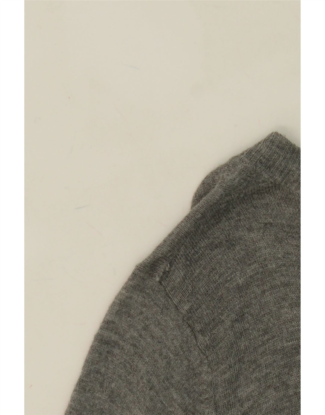 MOSSIMO Womens 3/4 Sleeve V-Neck Jumper Sweater UK 14 Large Grey Nylon Vintage Mossimo and Second-Hand Mossimo from Messina Hembry 