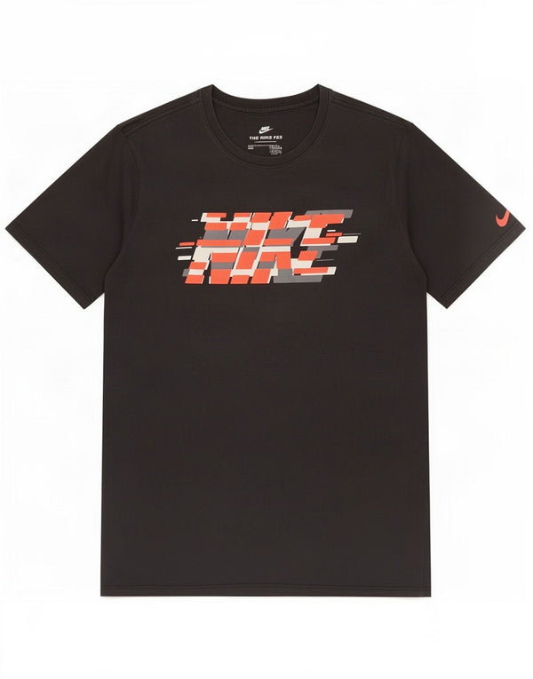 Nike Herre Athletic Cut Grafisk T-shirt Top Medium Sort Bomuld