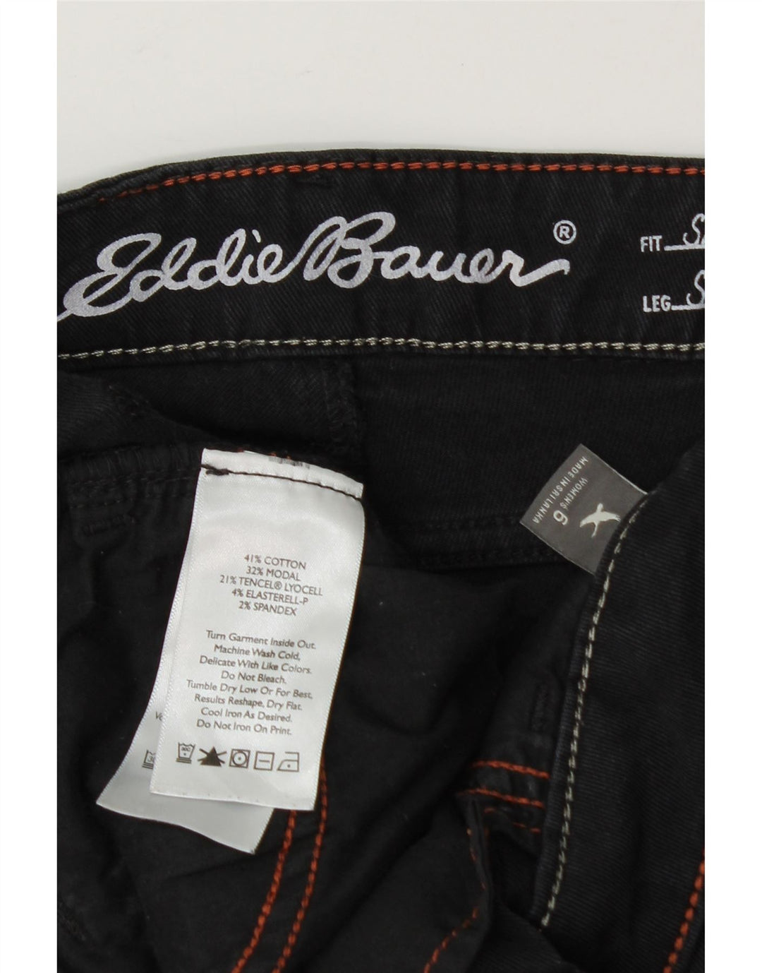 EDDIE BAUER Womens Slim Casual Trousers US 6 Medium W30 L30 Black Vintage Eddie Bauer and Second-Hand Eddie Bauer from Messina Hembry 