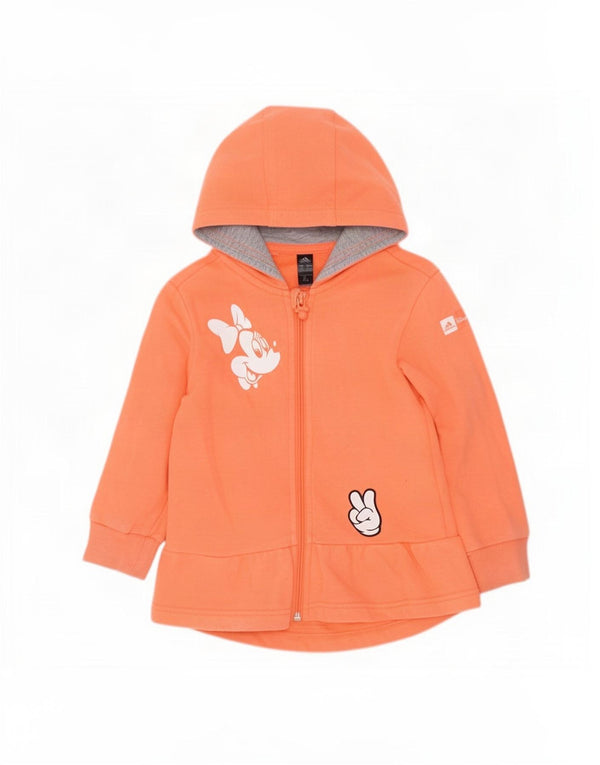 Adidas Baby Girls Disney grafisk hættetrøje med lynlås 18-24 måneder Orange