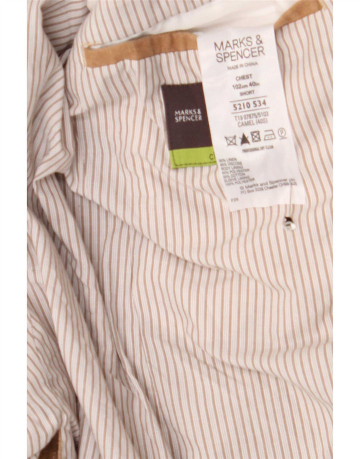 Marks & Spencer Herre 2-knaps blazerjakke UK 40 Medium Beige Linen