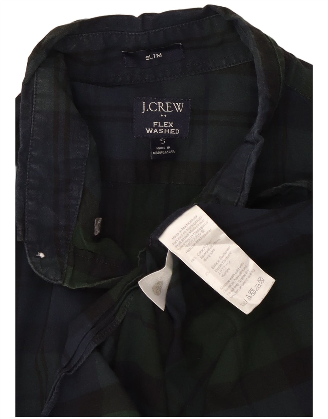 J. Crew Herre Slim Shirt Lille grøn ternet bomuld