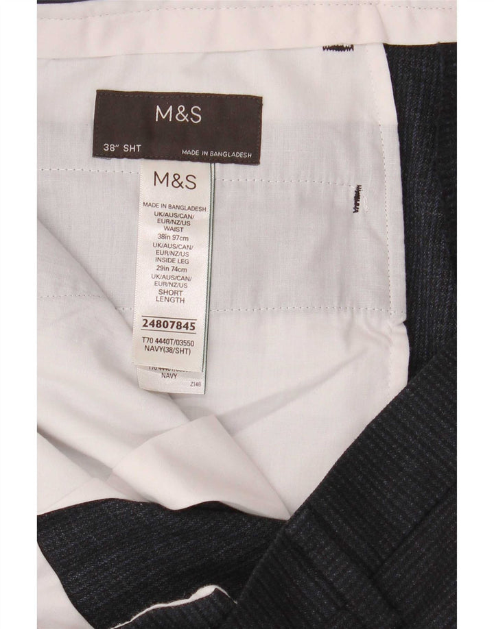 Marks & Spencer Straight Casual Bukser til mænd W38 L29 Marineblå polyester
