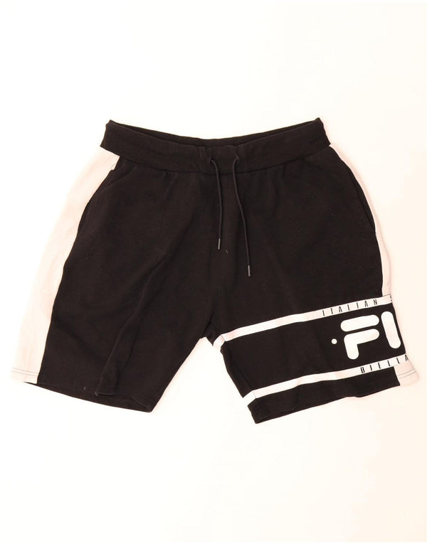 Fila Herre grafiske sportsshorts 2XL Sort Colourblock Bomuld