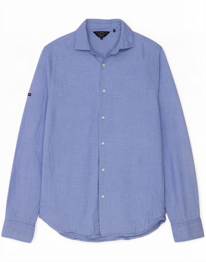 Superdry Herreskjorte Medium Blue Flecked Linen