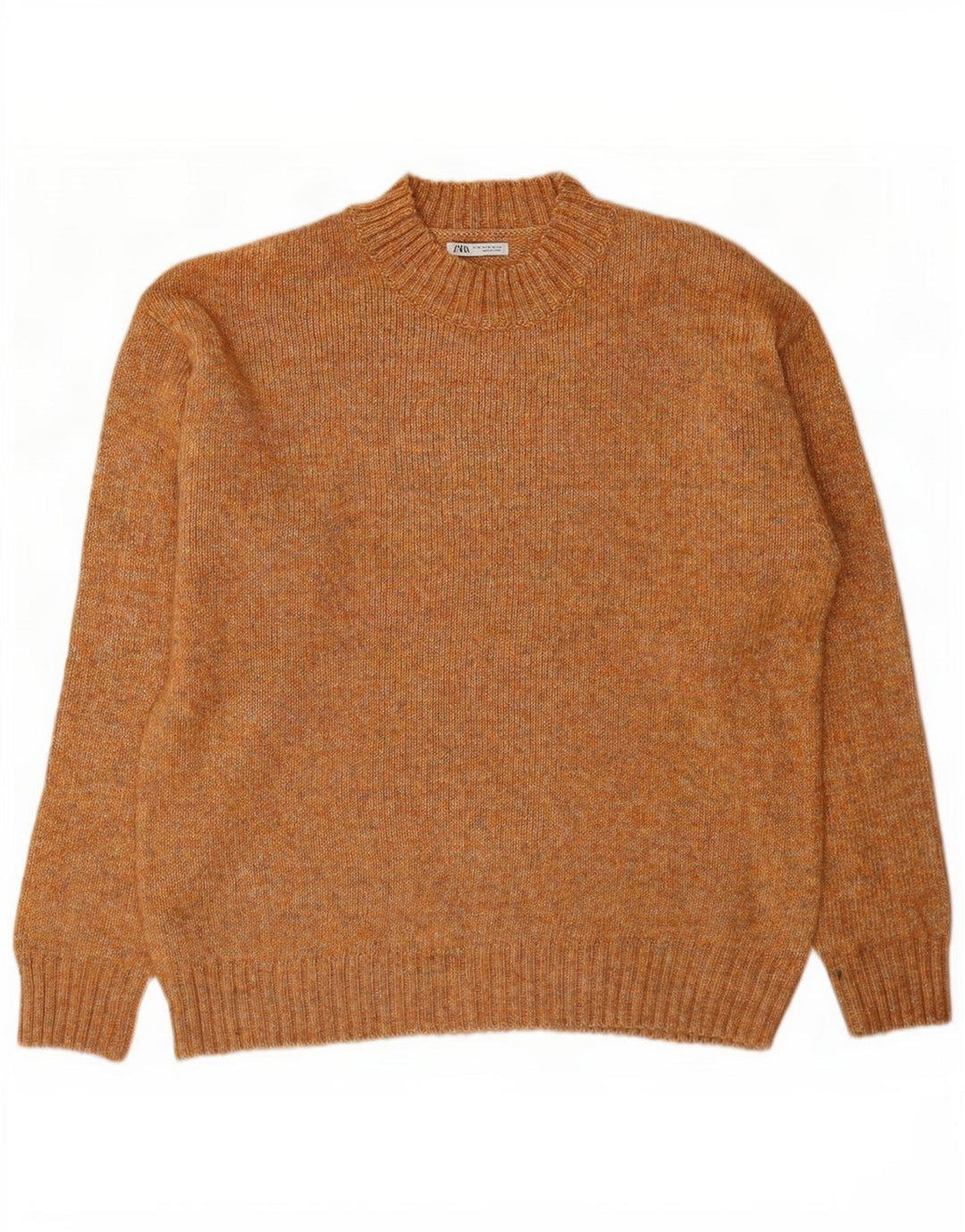 Zara Herre sweater med rund hals XL Brun Flecked