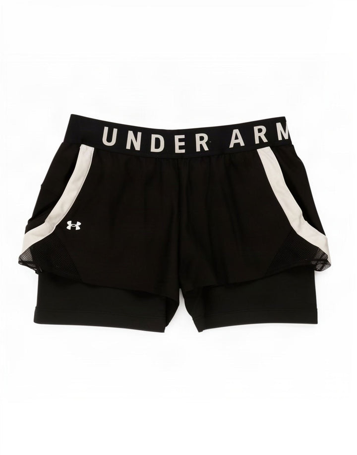 Under Armour Graphic Sports Shorts til kvinder UK 14 Medium Black Polyester
