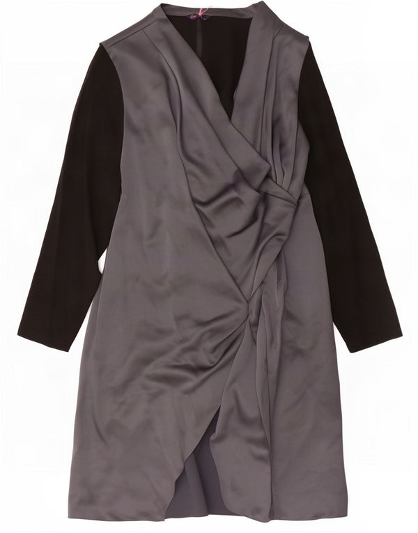 Marks & Spencer Kvinder A-Line Kjole UK 24 4XL Sølv Colourblock