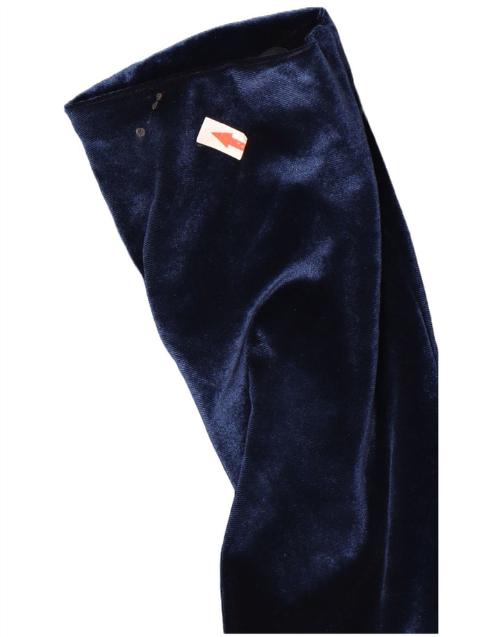 Vintage Dame 5-knaps Velour Blazer Jakke UK 12 Medium Navy Blue
